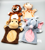 Plush Hand Puppets Spark Imagine Set 4 Tiger Giraffe Elephant Monkey Cle... - $7.20