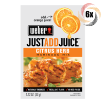 6x Packets Weber Just Add Juice Citrus Herb Flavored Marinade Mix | 1.12oz - $14.99