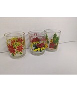 Set Of (3) Dist East West Christmas Holiday Glass Candle Holders - $21.78