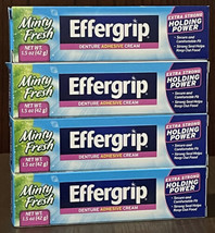 Effergrip Minty Fresh Denture Adhesive Cream 1.5oz Extra Strong X4 Original - $19.75