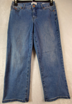 Nine West Jeans Women Size 6 Blue Denim Chrystie Capri Pocket Belt Loops Pull On - £14.08 GBP