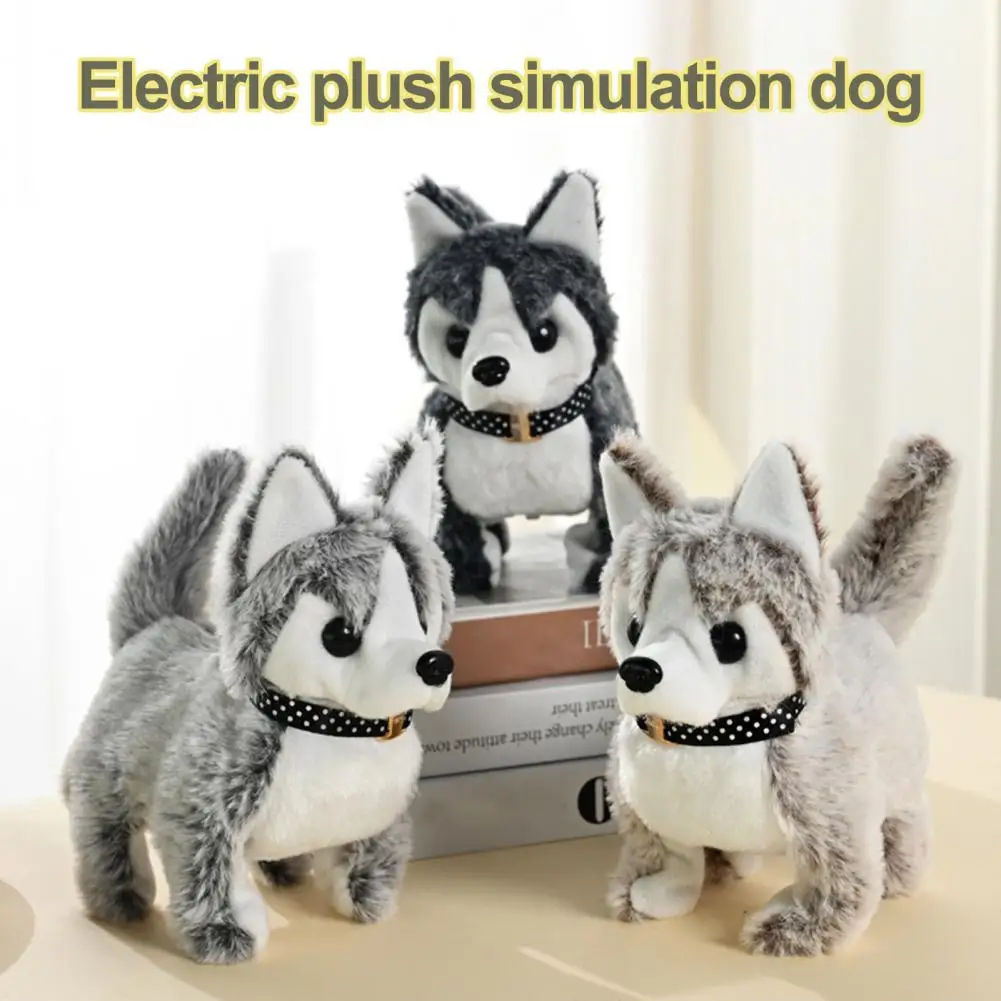 Simulated Electric Husky Dog Simulated Walking Electric Husky Dog Plush Toy - £12.40 GBP