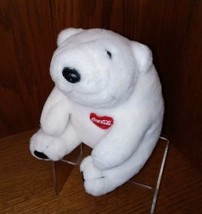 Vintage 1995 Coca-Cola Stuffed White Polar Bear Plush with Coke Badge 7” New - £10.32 GBP