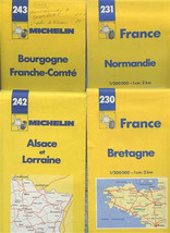 8 Michelin1990s France Maps 230 231 242 243 244 245 + Lyon 31 &amp; Paris 101 - £24.50 GBP