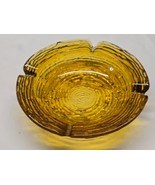 Anchor Hocking SORENO GOLD 6.25&quot; Ashtray Textured Retro Mid-Century Vintage - $325.07 MXN