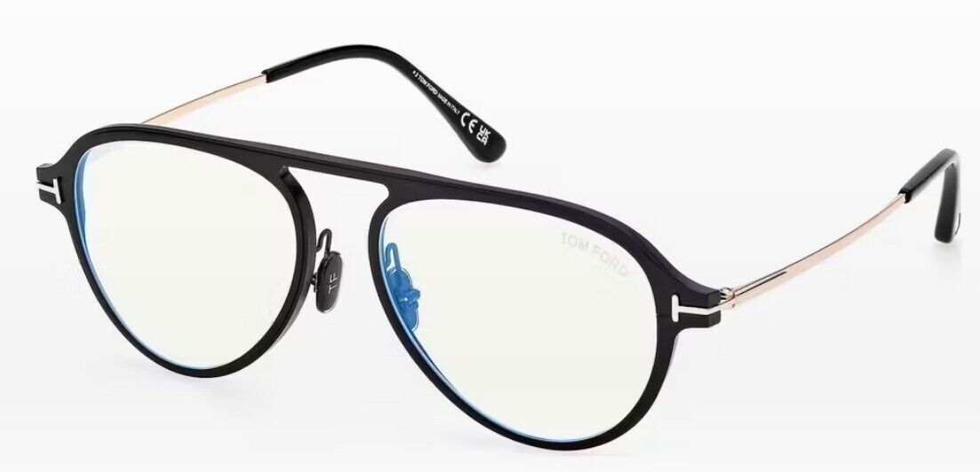 Tom Ford 5972 B 002 Matte Black Magnesium Eyeglasses TF5972-B 002 54mm