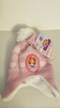Disney Sofia the First Pink &amp; White Knit Hat with Mittens Sz XXS 2T-3T - $9.99