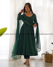 Sawan special green leheriya printed anarkali dress for womens,anarkali ... - $50.00