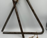 Vintage 14” X 14&quot;  Iron Triangle Dinner Bell With 12&quot; Hammer - $28.84