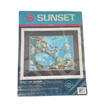 Dimensions Sunset Crewel BEAUTY and THE REEF Kit 11074 Colorful Fish Coral - $608.16 MXN
