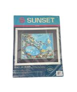 Dimensions Sunset Crewel BEAUTY and THE REEF Kit 11074 Colorful Fish Coral - $32.66