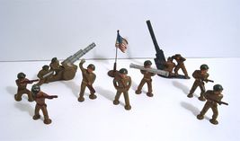Old Metal Military Artillery and Toy Soldier Figure Lot - £43.11 GBP