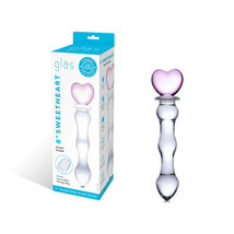 Glas 8 in. Sweetheart Glass Dildo with Pink Heart-Shaped Handle - £33.01 GBP