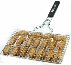 Portable Stainless Steel BBQ Barbecue Grilling Basket for Fish,Vegetables,shrimp - £26.26 GBP
