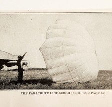 1927 Aviation Charles Lindbergh Parachute Photo Print Antique  - $19.99