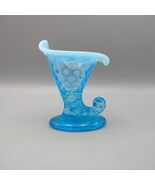 Fenton Blue Opalescent Hobnail Glass Cornucopia Horn of Plenty Vase Cand... - €7,62 EUR