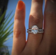Anello nuziale di fidanzamento con diamante a taglio ovale da 2,85 ct in... - £224.95 GBP