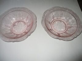 2 Pink Depression Glass Hazel Atlas Royal Lace Pink 10"  Serving Bowls VGUC - $18.76