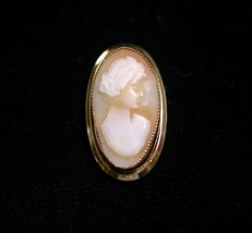 Vintage Antique Victorian Carved Shell Cameo Catamore 12k Gold Filled Brooch Pin - £98.77 GBP