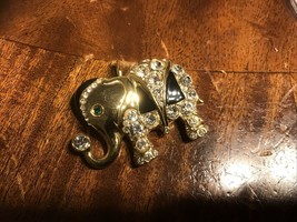 Vintage Rhinestone studded Elephant Brooch Pin New Or Charm - £14.01 GBP