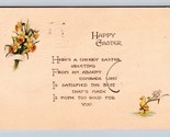 Happy Easter Duckling Daffodil Flowers 1925 DB Postcard J16 - $3.02