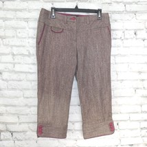 The Limited Pants Womens 8 Brown Herringbone Drew Fit Cropped Wool Blend... - $24.95