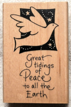 Stampendous &quot;Great Tidings of Peace&quot; Christmas Dove Rubber Stamp M169 - NEW - £7.17 GBP