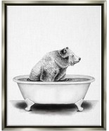 Bear In Tub Funny Animal Bathroom Drawing By Stupell Industries, Floater... - £127.19 GBP