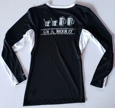 Badger Sport Womens Black White Gin and Beer It Athletic Activewear Shirt Size S - $12.19