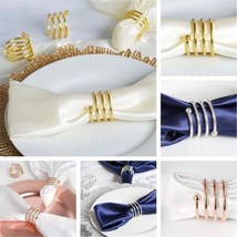 12 Pcs Spiral Design Aluminum Napkin Rings Wedding Party Catering Decorations Gi - £34.08 GBP