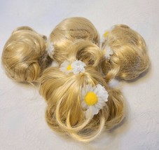 Lot of 10 Royalton Doll Wigs ~ 2&quot; Diameter Short Blonde Side Pigtails &amp; Daisies - £12.45 GBP
