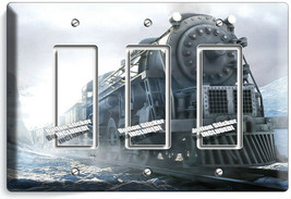 Polar Steam Engine Train Old Railroad Locomotive 3 Gfci Light Switch Plate Decor - £15.97 GBP