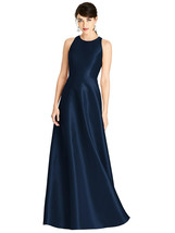 Alfred Sung 746...Sleeveless Open-Back Satin A-Line Dress...Midnight....... - £91.55 GBP