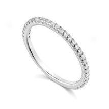 0.50Ct Simulated Diamond 14K White Gold Plated Half Eternity Band Ring - £43.92 GBP