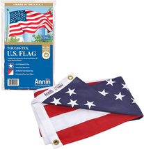 American Polyester Flag With Sewn Stripes Embroidered Stars And Brass Grommets - $54.21