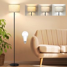Floor Lamp For Bedroom With Led Bulb, Modern Standing Lamps For Living Room, 3 C - £38.36 GBP