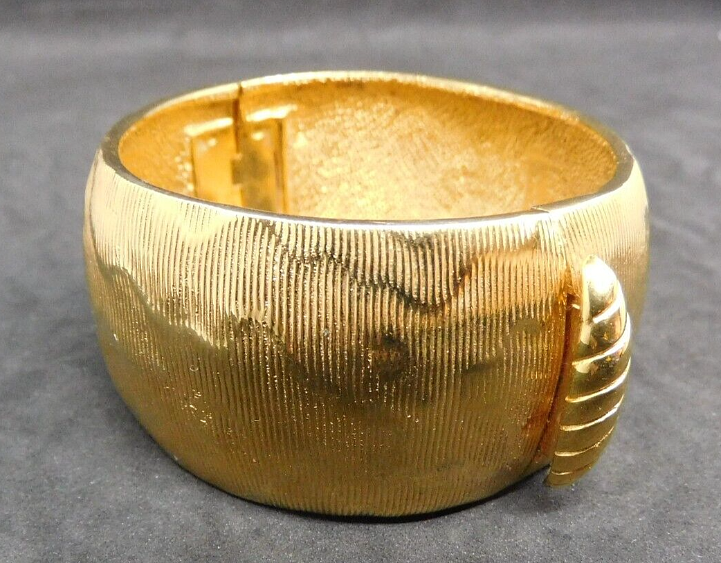 Primary image for MARCEL BOUCHER Vintage Gold Tone Numbered 99498 Wide Textured Bracelet EUVC