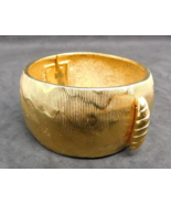 MARCEL BOUCHER Vintage Gold Tone Numbered 99498 Wide Textured Bracelet EUVC - £180.08 GBP