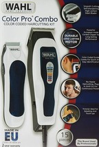 WAHL 1395 Color Pro COMBO Corded 15 Piece Hair Clipper Kit trimmer detai... - £39.43 GBP