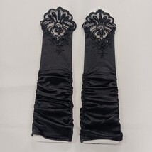 Sexy Women's Nylon Spandex Blend Fingerless Stretch Black Gloves - One Size image 12