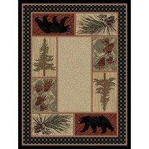 Lodge Style Black Bear and Pine Tree Area Rug - $220.14 CAD - $299.34 CAD