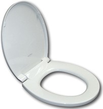 Geniebidet Round Toilet Seat Easy To Install, Strong Plastic, Bright White, - £35.53 GBP
