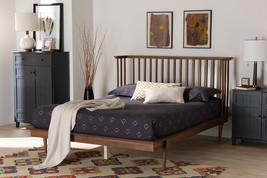 Eri Ash Walnut Queen Size Platform Bed - $11,206.29 MXN