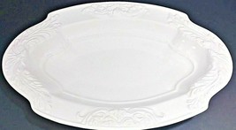 Pier 1 White Serving Platter 16 1/2&quot; x 10 1/2&quot; Oval Handcrafted Italy - £16.51 GBP