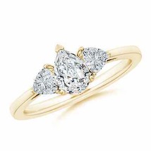 ANGARA Lab-Grown Diamond Three Stone Ring in 14k Solid Gold (Carat-0.88 Ct.tw) - £1,050.32 GBP