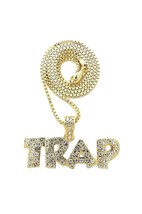 New Hip Hop Trap Letter Pendant 24&quot; BOX/CUBAN/ROPE Chain Necklace XZ340 - £12.11 GBP