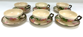 Franciscan Desert Rose China Set of 6 Coffee Tea Cup &amp; Saucer Sets England &amp; USA - £46.92 GBP
