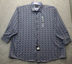 Shaquille O&#39;Neal Dress Shirt Men Size 20 Multi Geo Print Big Fit Cooling Stretch - £22.77 GBP