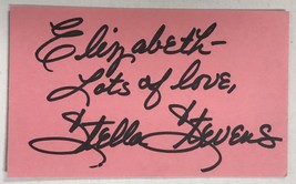 Stella Stevens (d. 2023) Signed Autographed Vintage 3x5 Index Card - £11.26 GBP