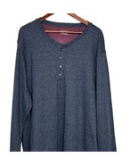 UNTUCKIT Henley Shirt Dark Heather Blue Long Sleeve Cotton Poly Size XXXL - £14.14 GBP